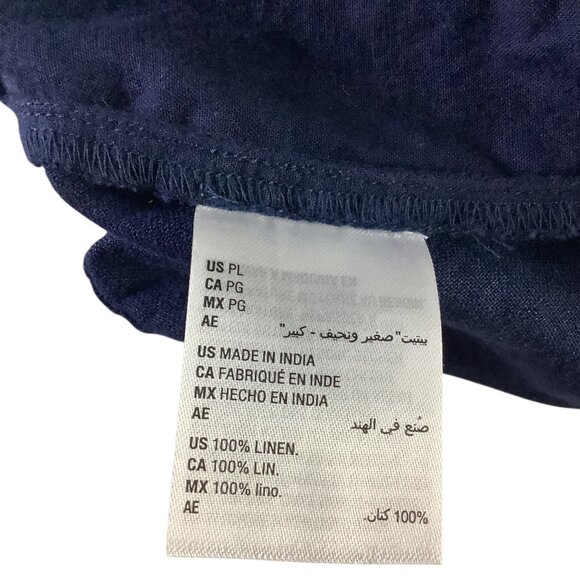 Charter Club Women’s Petite Linen Pants Intrepid Blue Size PL Elastic Waistband - Picture 6 of 16